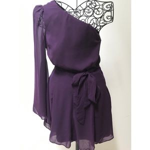 One shoulder sheer elegant dress